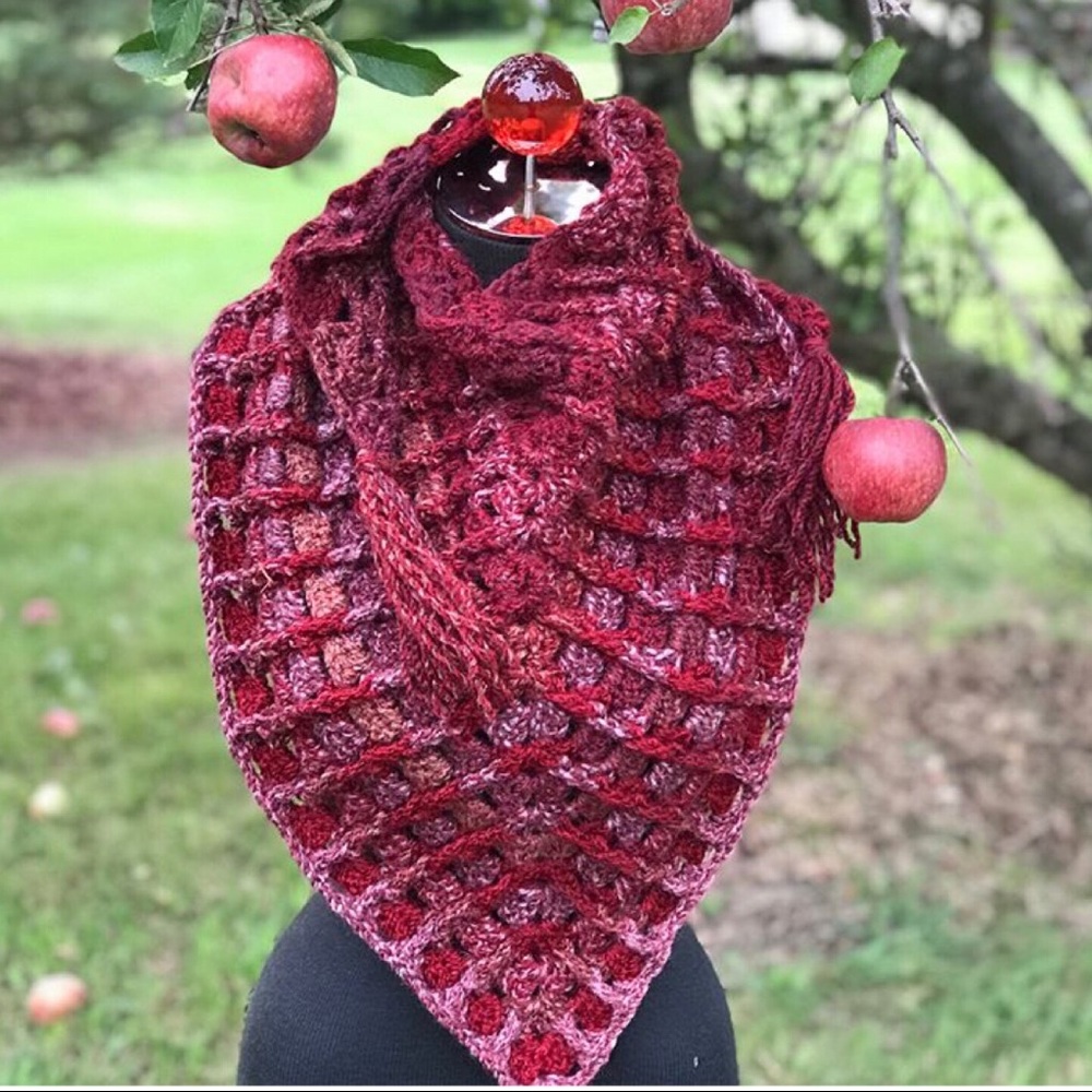 A Gorgeous Scarf Handmade with Red Apple Twist🍎